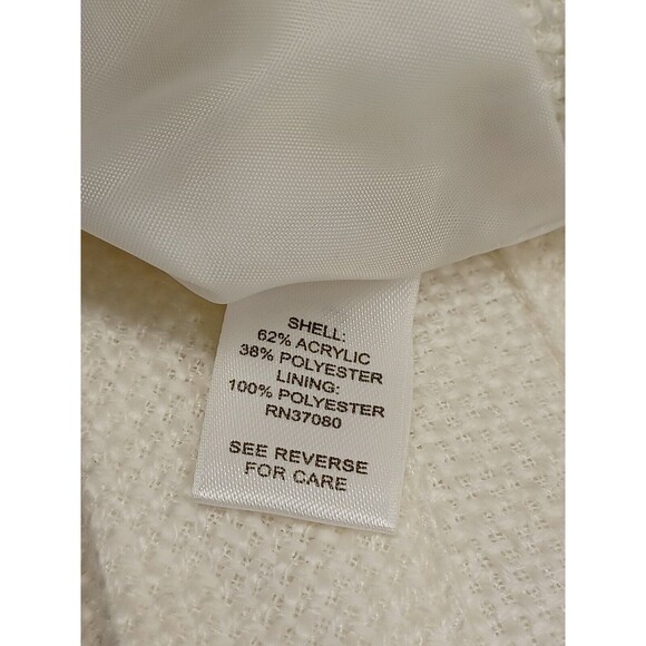 Cato Suit Set Cardigan Jacket Blazer & Skirt Ivory Tweed Textured Sz 10 Lined - Picture 11 of 12